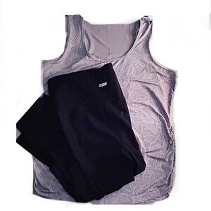 Athletic Grey Tank Top with Drifit capri pants